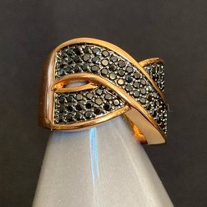 Bronzo Italia Ring with Black Stones